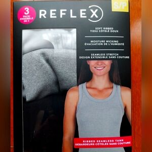 Reflex Soft Ribbed Seamless Tank 3-Pack - Gray